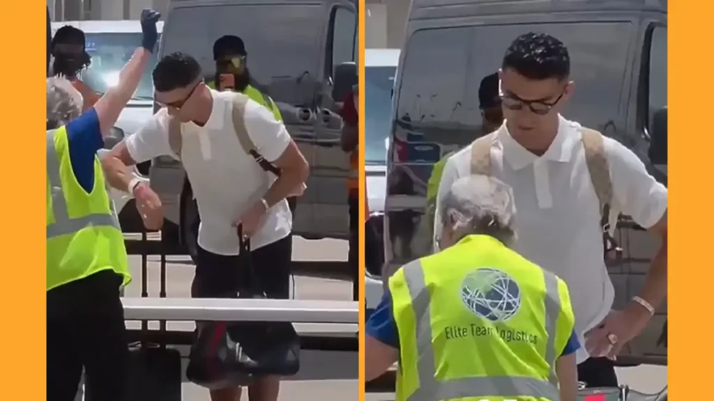 فيديو يتصدر الترند.. لحظة تفتيش كريستيانو رونالدو على مدرج المطار قبل صعود الطائرة تفتيش رونالدو